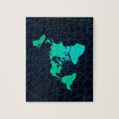 Platte aardkaart (Azimuthal equidistant projection Legpuzzel (Verticaal)
