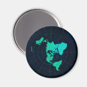 Platte aardkaart (Azimuthal equidistant projection Magneet (Voorkant / Achterkant)