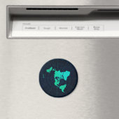 Platte aardkaart (Azimuthal equidistant projection Magneet (Insitu (Vaatwasser))
