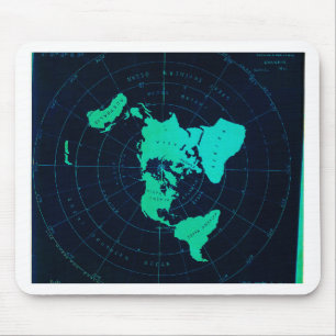 Platte aardkaart (Azimuthal equidistant projection Muismat