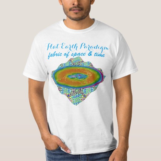 Platte aardparadigmastof van ruimte en tijd $ 14,9 t-shirt (Voorkant)