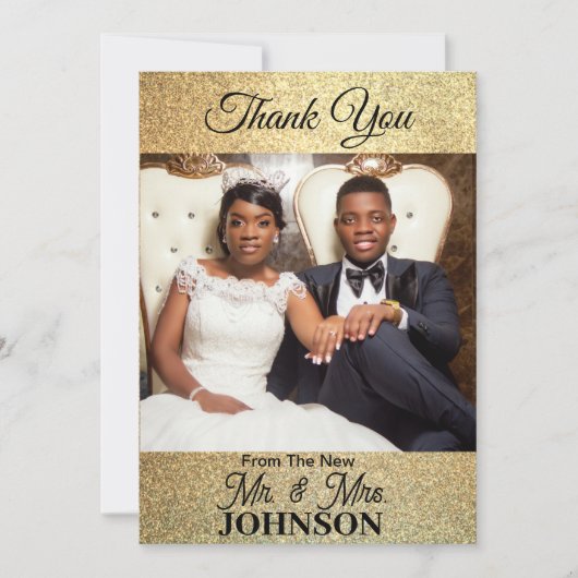 Platte bedank foto kaart (Voorkant)