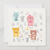 PLATTE BEDANKKAART : CUTE KATTEN (Voorkant)