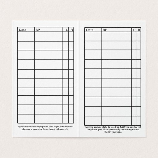 Platte bloeddrukmeter 2021 visitekaartjes (Binnenkant ongevouwen)