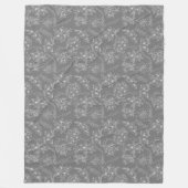 Platte bloemen Patroon 01b. Grijs BG Fleece Deken (Voorkant)