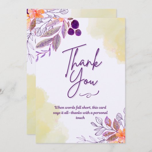 Platte Dankkaart Bedankkaart (Voorkant / Achterkant)