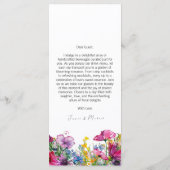 Platte Drinken menu Meadow Bloom collectie (Achterkant)