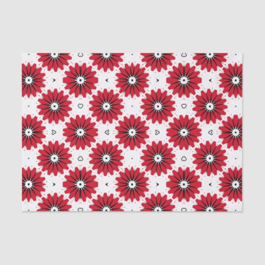 Platte geometrische patronen van rode en witte gev tissuepapier (Voorkant)