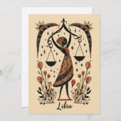 Platte kaart - Libra Celestial Zodiac Art (Voorkant / Achterkant)