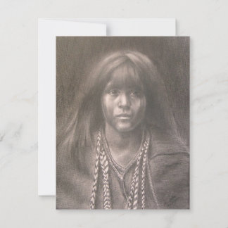Platte kaart met afdruk van Native American kind