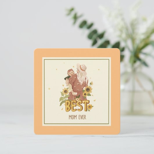 Platte Kaart "Moeder en Dochter te midden van zonn (Staand voorkant)