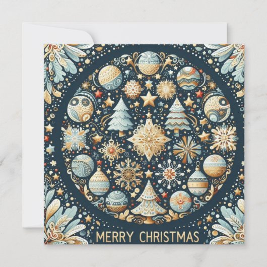 platte kerstkaart (Voorkant)