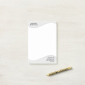 Platte labelrand - golf grijs verloop 1 post-it® notes (Op bureau)