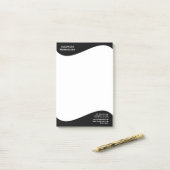 Platte labelrand - golf zwart 1 post-it® notes (Op bureau)