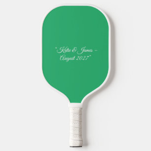Platte Mint Groene Achtergrond – Huwelijksontwerp Pickleball Paddle