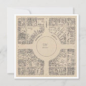 Platte Monument Circle Note Kaart Indianapolis (Voorkant)