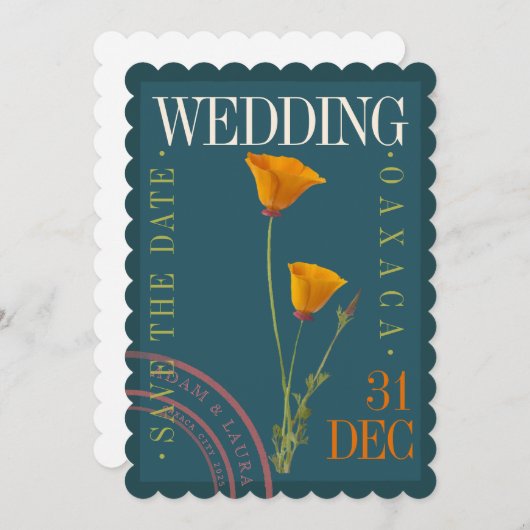 Platte Save The Date Kaart (Voorkant / Achterkant)