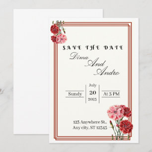 Platte Save The Date Kaart
