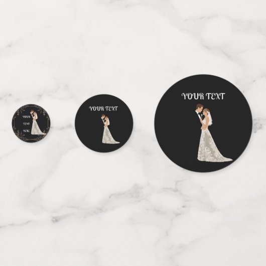 Platte Save The Date Kaart Confetti (Achterkanten)