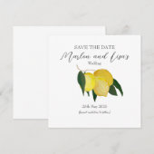 Platte Save The Date kaart -Olie geschilderde citr (Voorkant / Achterkant)