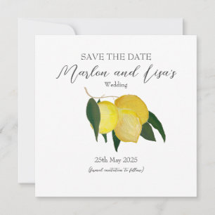 Platte Save The Date Kaart -Oliegeschilderde Citro