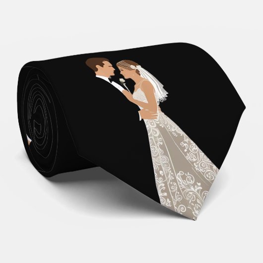 Platte Save The Date Kaart Stropdas (Opgerold)