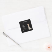 Platte Save The Date Kaart Vierkante Sticker (Envelop)