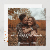 Platte Thanksgiving Kaart, Elegant belettering Cus Bedankkaart (Voorkant / Achterkant)