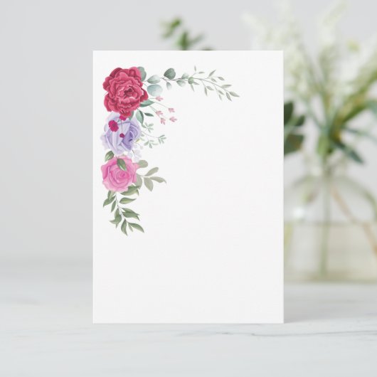 Platte uitnodiging, formaat: 13 x 18 cm, papier: m kaart (Staand voorkant)