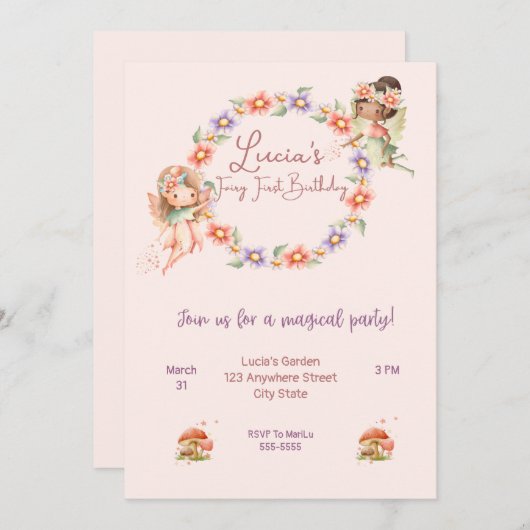 Platte uitnodiging, grootte: 5 "x 7", papier: Hand Kaart (Voorkant / Achterkant)