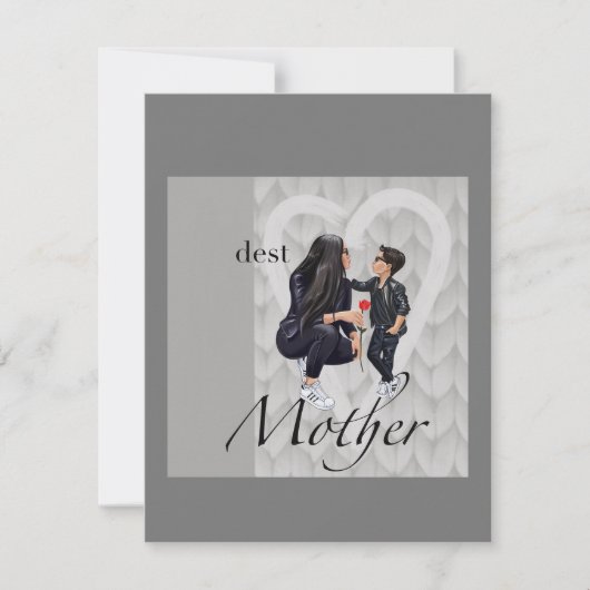 Platte wenskaart Gefeliciteerd met Moederdag aan d Kaart (Voorkant)