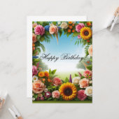 Platte wenskaart kaart (Voorkant / Achterkant in situ)