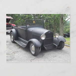 platte zwarte 1940's antiek klassieke auto briefkaart