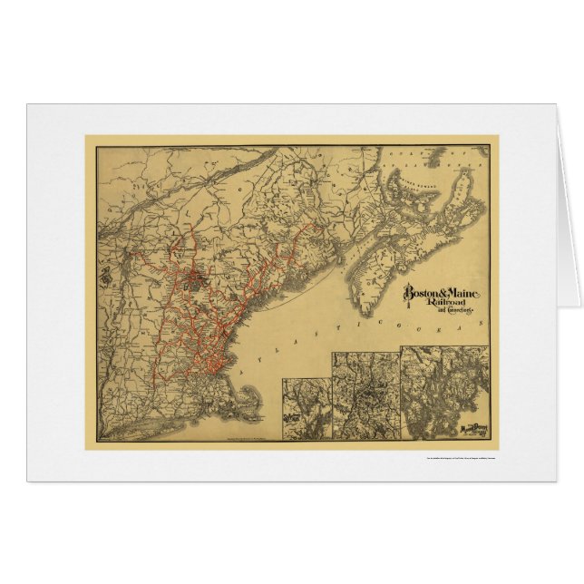 Plattegrond Boston & Maine Railroad Map 1898 (Voorkant Horizontaal)