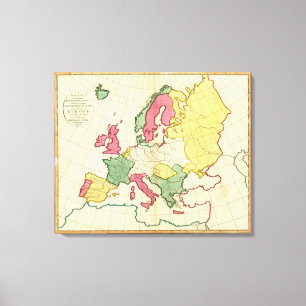 Plattegrond Europa Canvas Afdruk