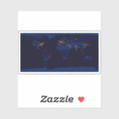 Plattegrond van de aarde met de stadslampen van de sticker (Vel)