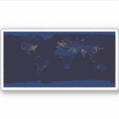 Plattegrond van de aarde met de stadslampen van de sticker (Voorkant)