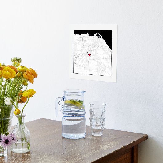 Plattegrond van Edinburgh Schotland Chic Modieus E Folie Afdrukken (Laag (Keuken))