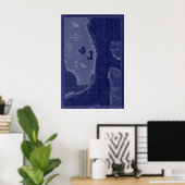  plattegrond van Florida Poster (Thuiskantoor)