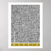 Plattegrond van Madrid Poster (Voorkant)