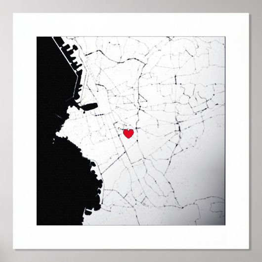 Plattegrond van Marseille Frankrijk Klassevol Mode Folie Afdrukken (Voorkant)