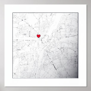 Plattegrond van München, Duitsland Modern Ellegant Folie Afdrukken