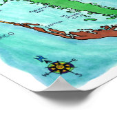 Plattegrond van Pine Island Sanibel Captiva Island Poster (Hoek)