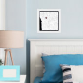 Plattegrond van Porto, Portugal Modern Elegant Kla Folie Afdrukken (Insitu (Slaapkamer))