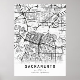 Plattegrond van Sacramento Poster