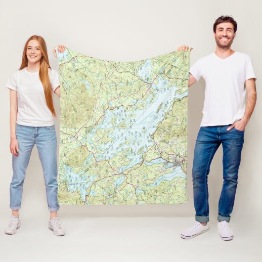 Plattegrond Winnipesaukee (1986) Fleece Deken (In situ)