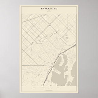 Plattegrondposter van Barcelona Poster