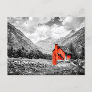 Platteland Landschap Zwart-wit Fotografie Briefkaart