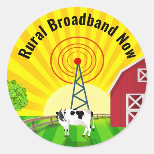 Plattelandsbreedband nu ronde sticker (Voorkant)