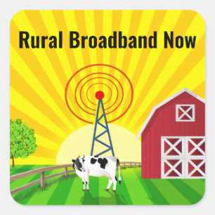 Plattelandsbreedband nu vierkante sticker